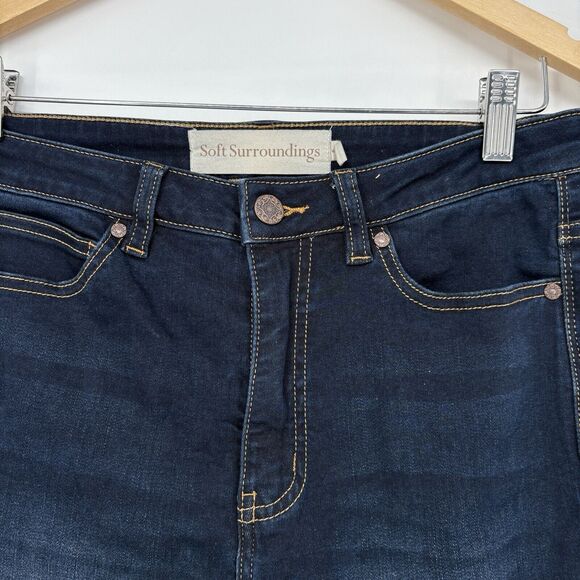 Soft Surrounding High Rise Skinny Jeans Dark‎ Blue Wash 2EL83 Size 6 - Picture 3 of 9
